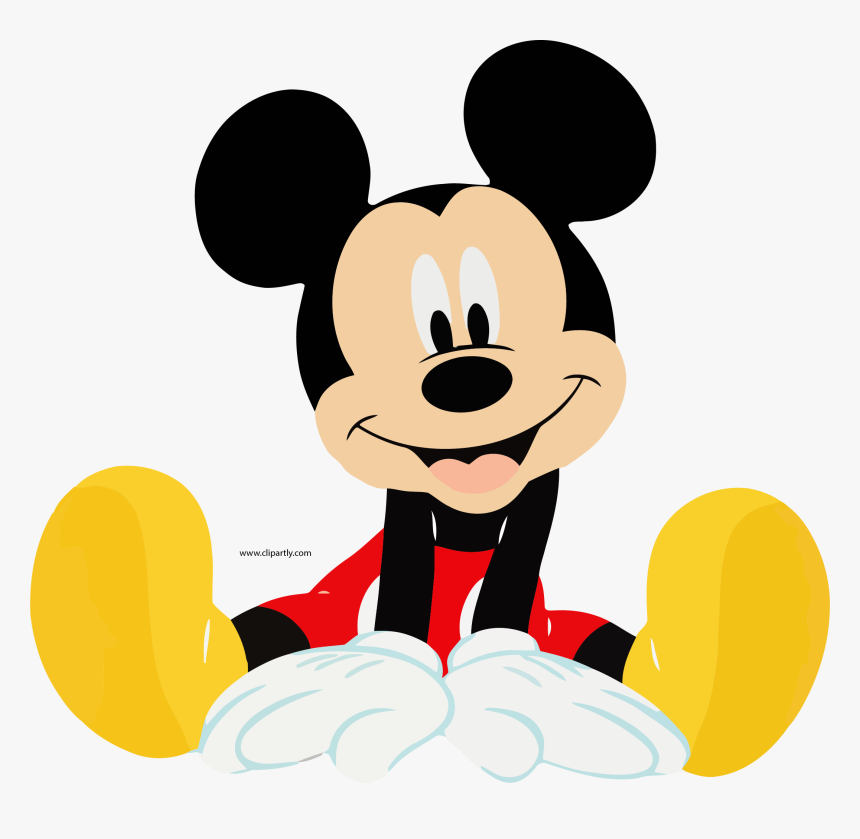 Disney Baby Mickey Mouse Shaped Clipart Png - Mickey Mouse Sitting Down, Transparent Png, Free Download