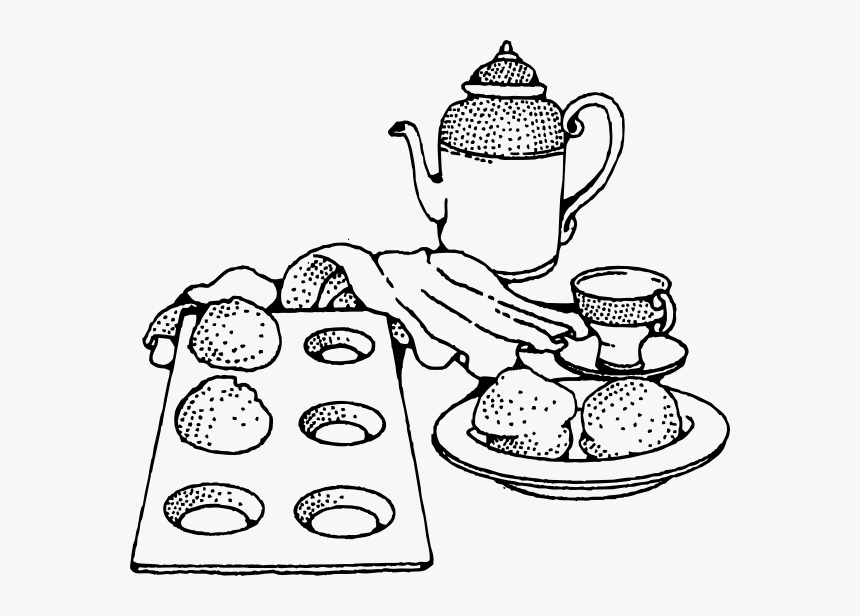 Coffee And Rolls Breakfast Svg Clip Arts - Breakfast Clip Art Free Black And White, HD Png Download, Free Download