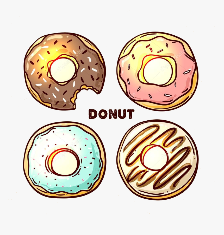 Donut Donuts Clipart Real Awesome Hand Drawn Stock - Donut Vector, HD Png Download, Free Download