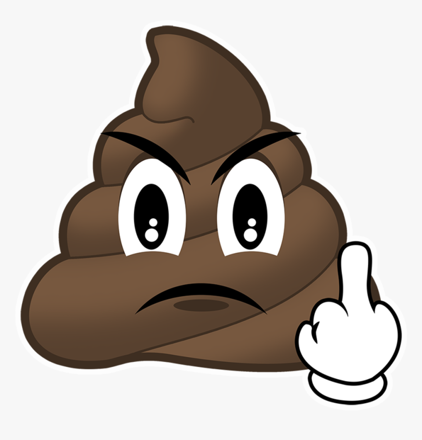Poop Clipart Mad Vector - Poop Emoji Middle Finger, HD Png Download, Free Download