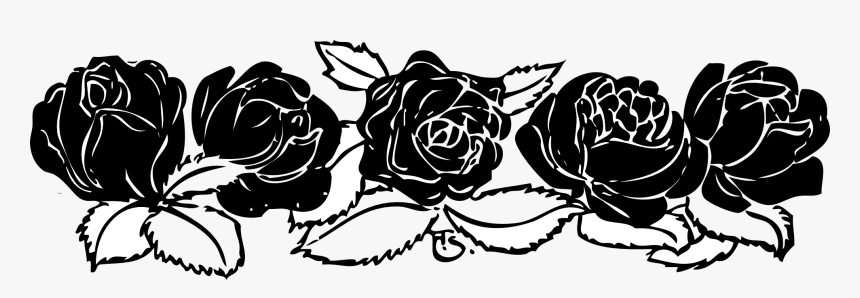 Black And White Rose Png - Rose Clip Art Black And White Border, Transparent Png, Free Download
