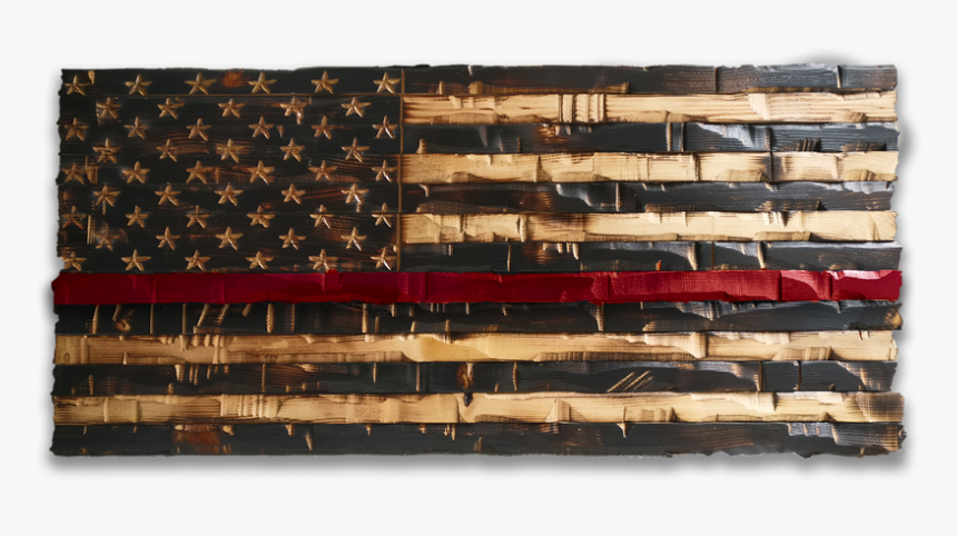 Wood Thin Red Line Flag - Plywood, HD Png Download, Free Download