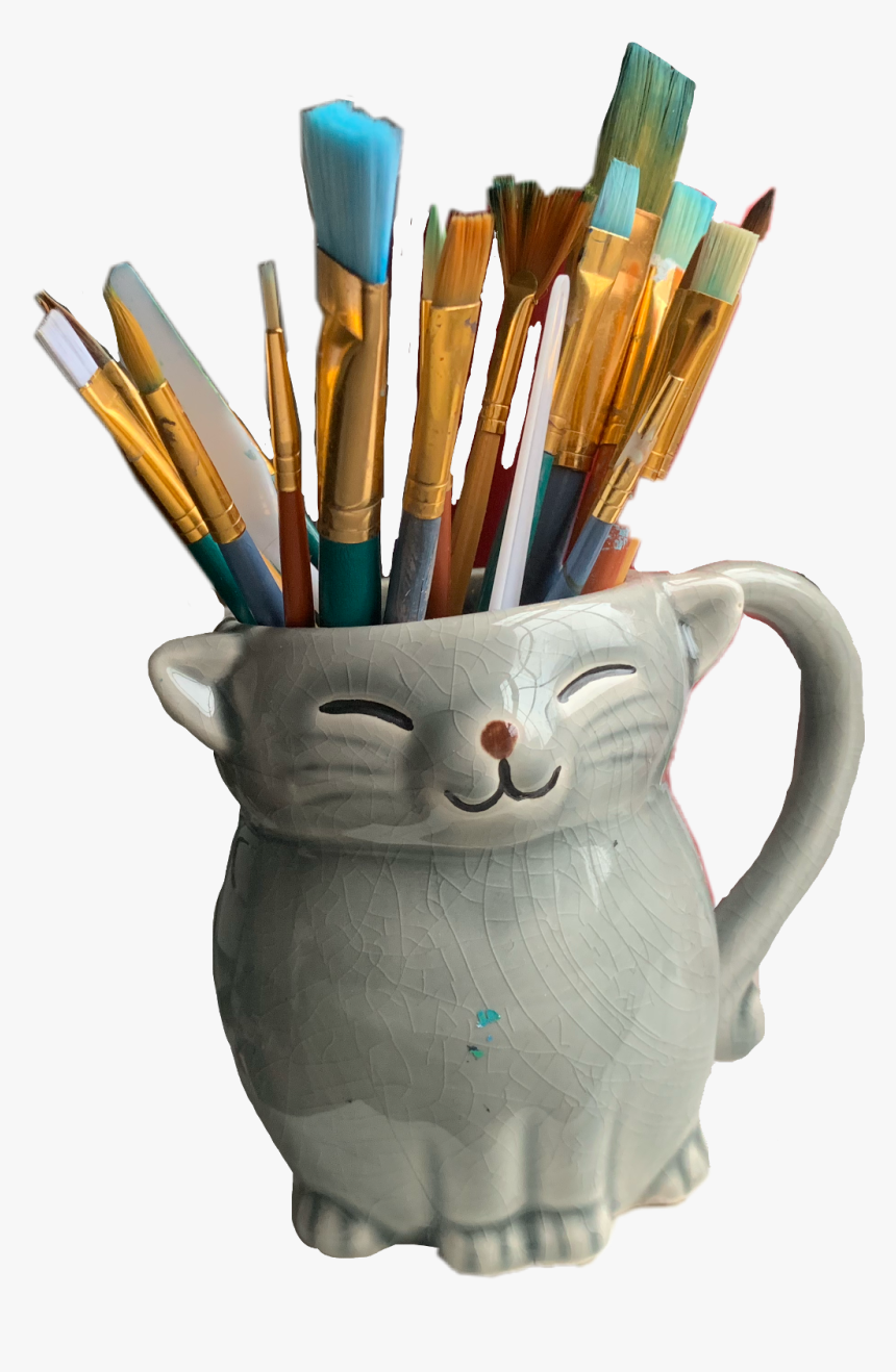 #niche #moodboard #filler #paint #paintbrush #cat #aesthetic - Paint Brush Png Aesthetic, Transparent Png, Free Download