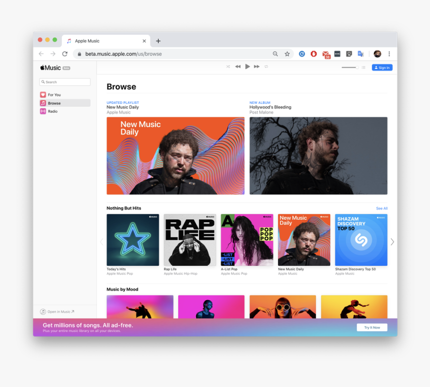 , You Can Finally Listen To Apple Music In Your Web - Apple Music Is Now Available On The Browser, HD Png Download, Free Download