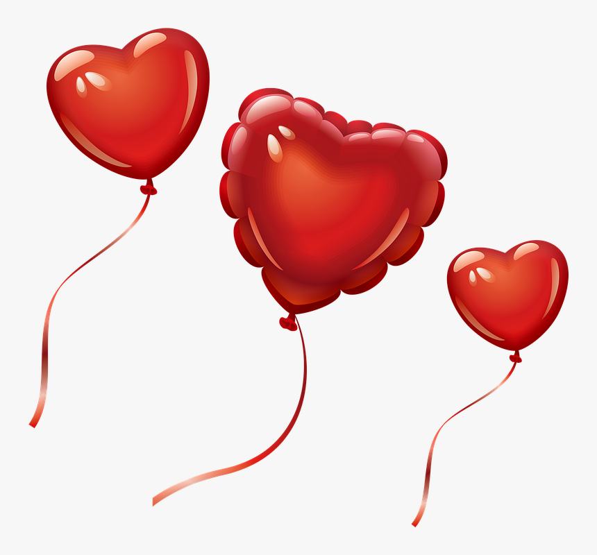 Corazón Globos, Globo Rojo, El Amor, Romántico - Heart Balloon Png, Transparent Png, Free Download