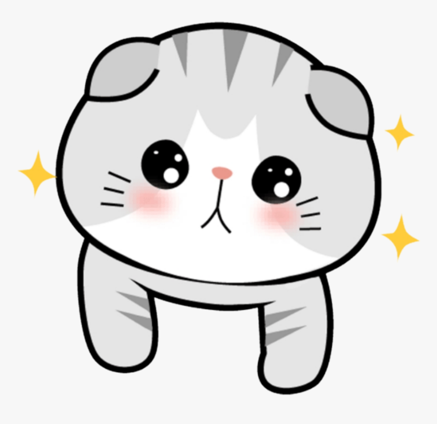 Pet Animal Cat Gato Chibi Kawaii Cute Sonrojo Blush - Cute Cat Face Clipart, HD Png Download, Free Download