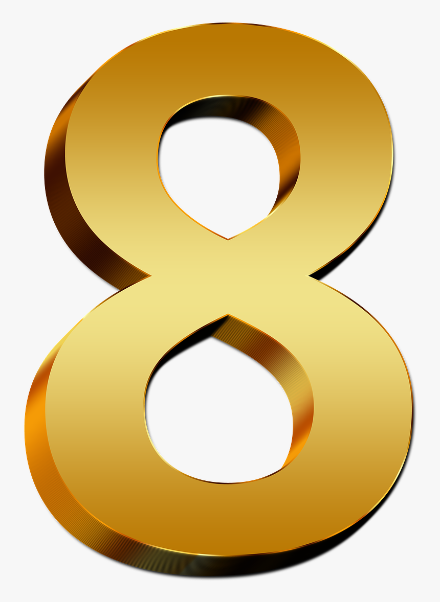 Gold Number 8 Png, Transparent Png, Free Download