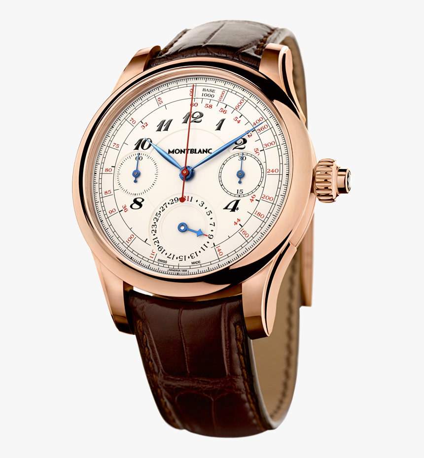 Download Watch Png Picture - Montblanc Villeret 1858 Vintage Tachydate, Transparent Png, Free Download