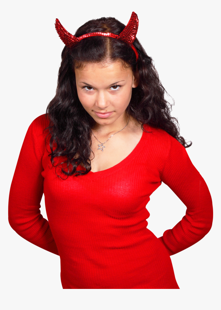 Young Woman Wearing Devil Costume Png Image - Girl, Transparent Png, Free Download