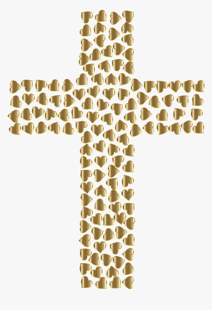 Transparent Gold Hearts Png - Illustration On Jesus Cross, Png Download, Free Download