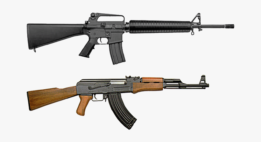M16 And Ak-47 Comparison - Ak 47 And Ar 15, HD Png Download, Free Download