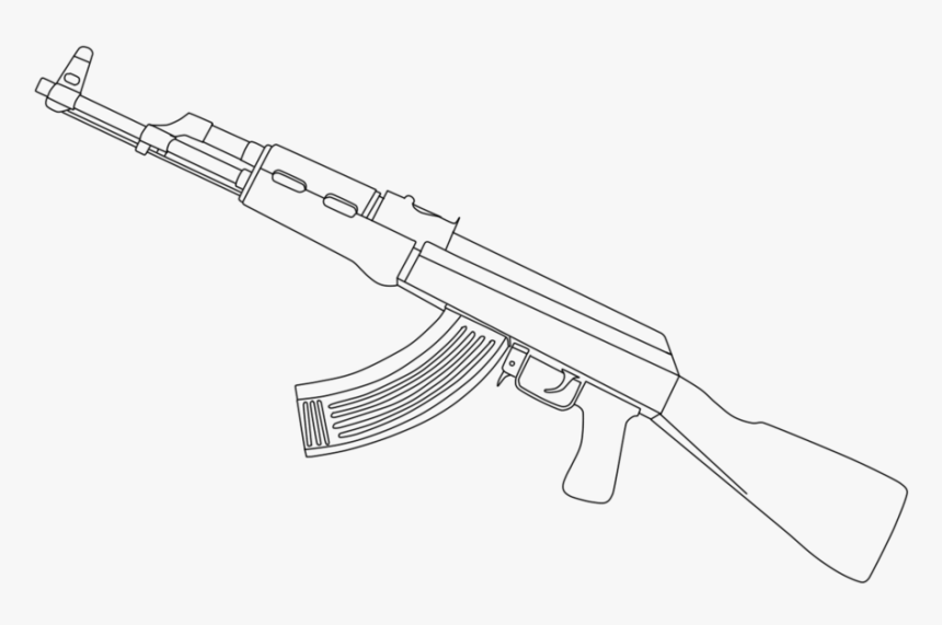 Ak 47 Drawing Png - Drawing Of A Ak 47, Transparent Png, Free Download