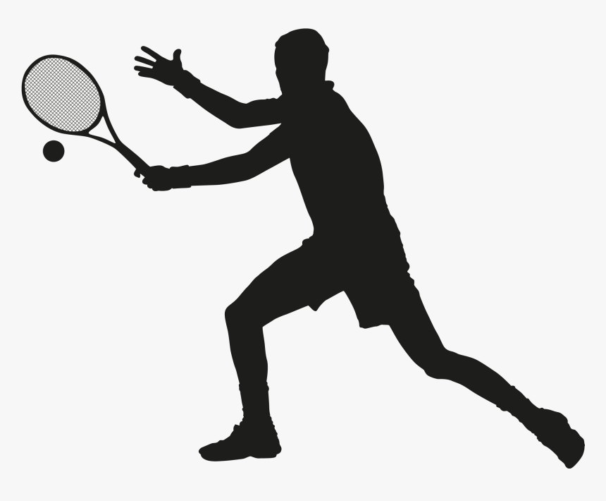 Download Tennis Ball Silhouette At Getdrawings - Silhouette Tennis Player Png, Transparent Png, Free Download