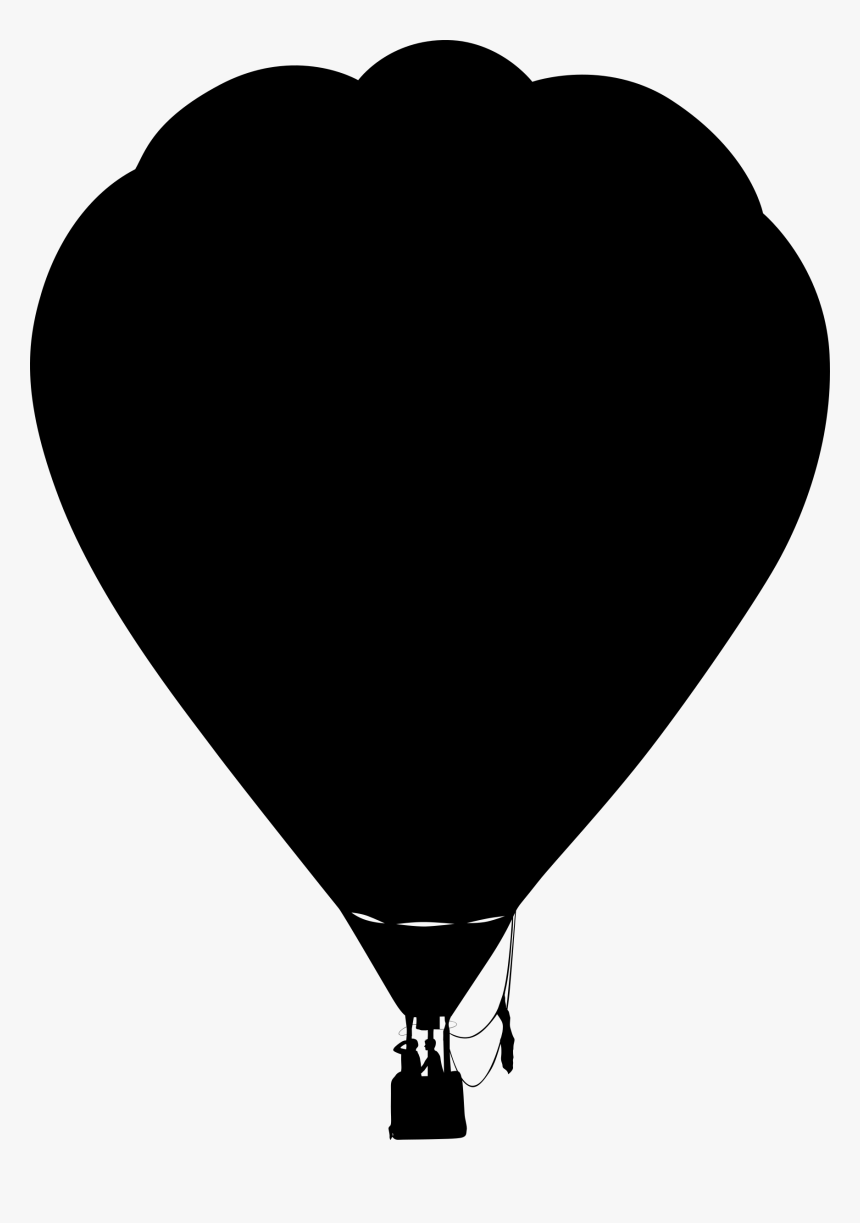 Hot Air Balloon Silhouette Png - Hot Air Balloon Clipart Black, Transparent Png, Free Download