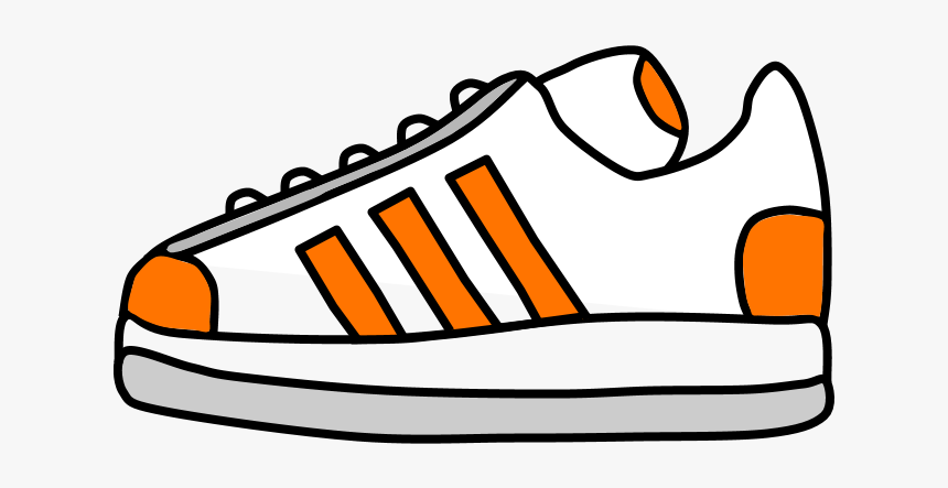 Sneakers, Tennis Shoes, Orange Stripes - Shoes Clipart Black And White, HD Png Download, Free Download