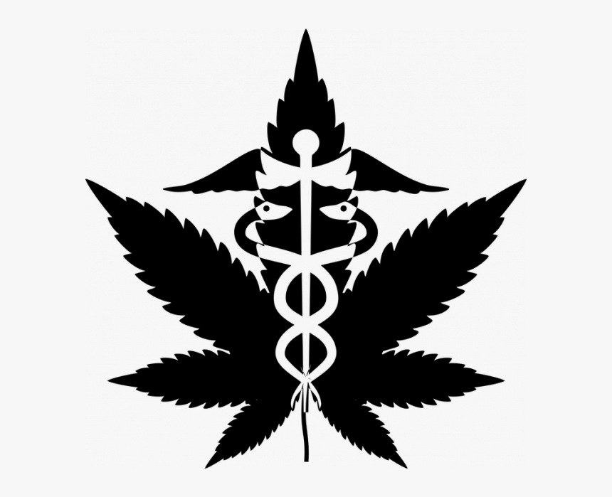 A Black Marijuana Leaf With A Medical Symbol In The - Medical Marijuana Svg, HD Png Download, Free Download