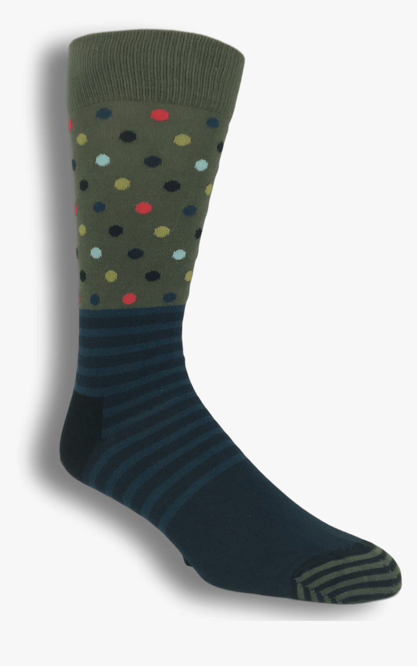 Green And Blue Stripes & Dots Socks By Happy Socks - Sock, HD Png Download, Free Download