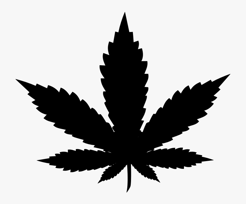 Canada Flag With Marijuana Leaf , Png Download - Weed Leaf Black Png, Transparent Png, Free Download
