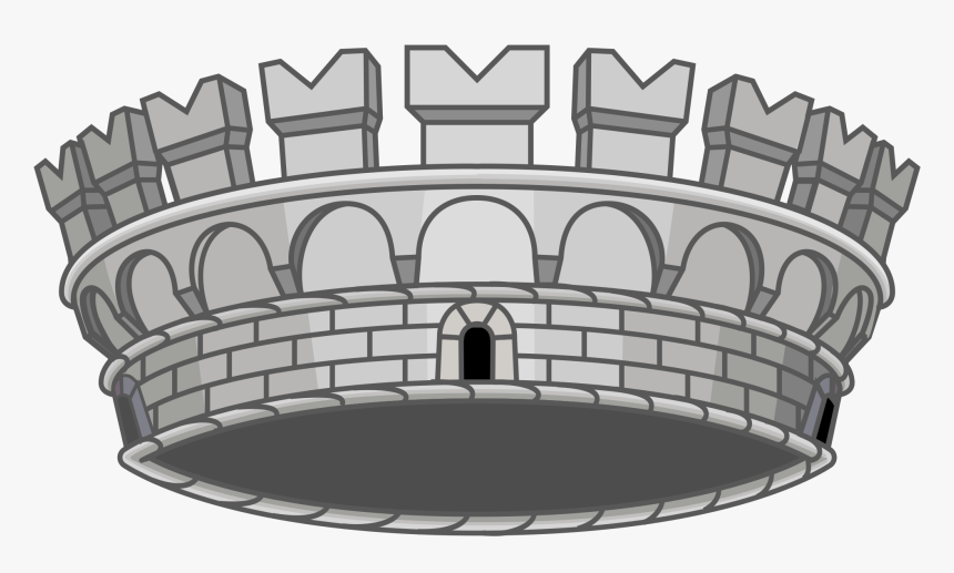 Castle Crown Vector , Png Download - Mural Crown Vector, Transparent Png, Free Download