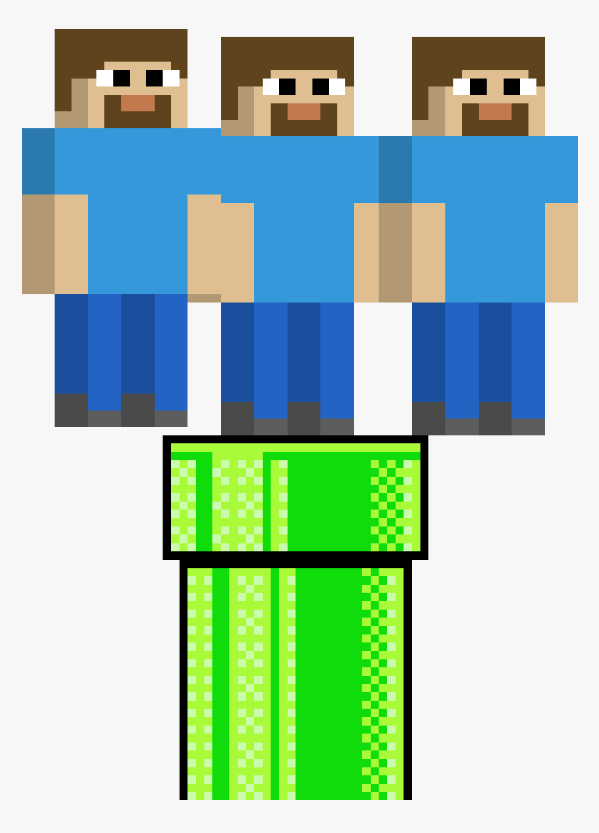 Transparent Minecraft Steve Png - Mario Pipe 8 Bit, Png Download, Free Download