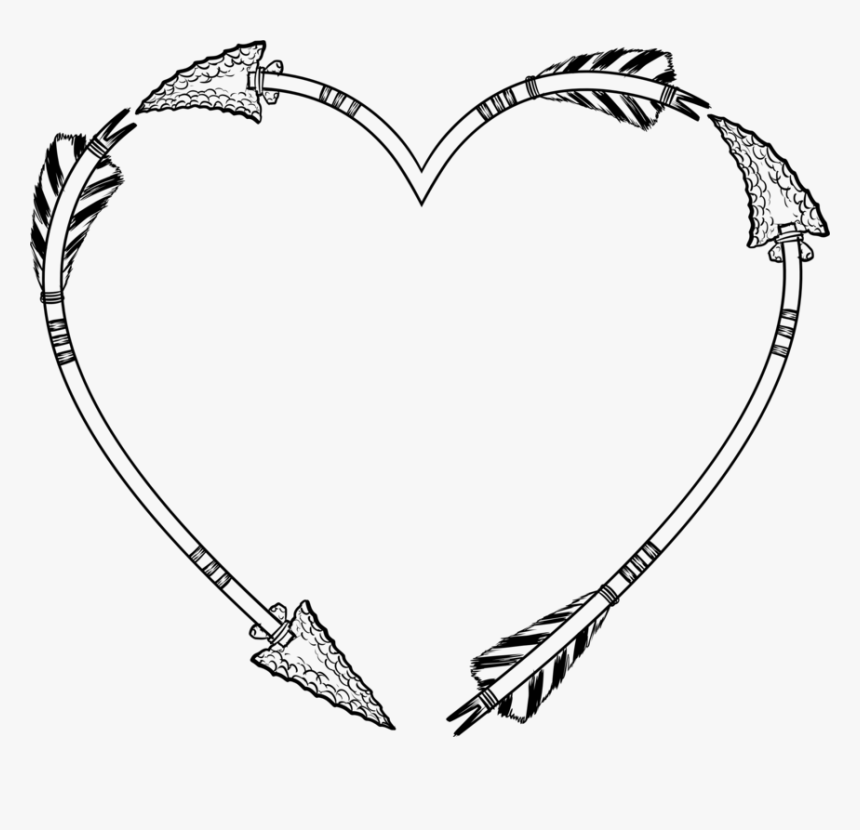 Heart Tribal Arrow Png Image - Arrow Clip Art Frame, Transparent Png, Free Download