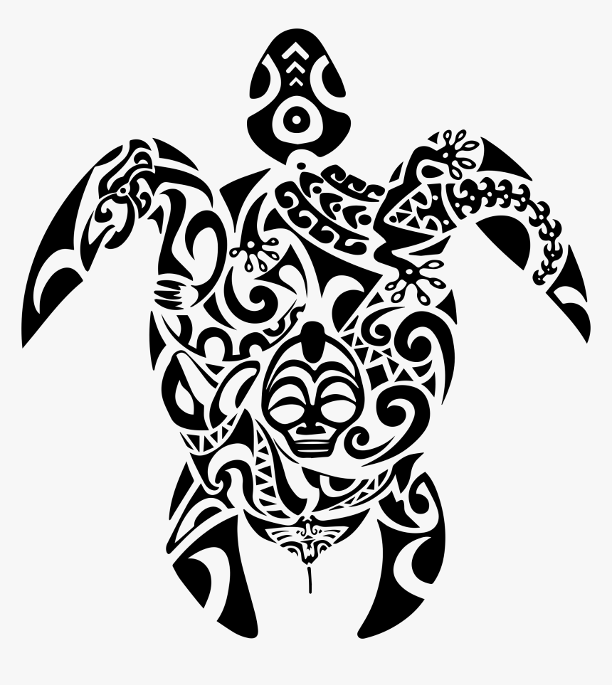 Motorcycle Clipart Tribal - Maori Turtle Tattoo, HD Png Download, Free Download