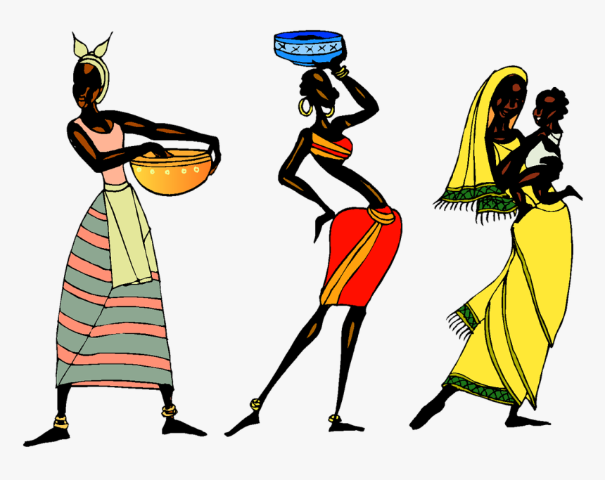 Woman Ethic African - African Drawings Of People, HD Png Download, Free Download