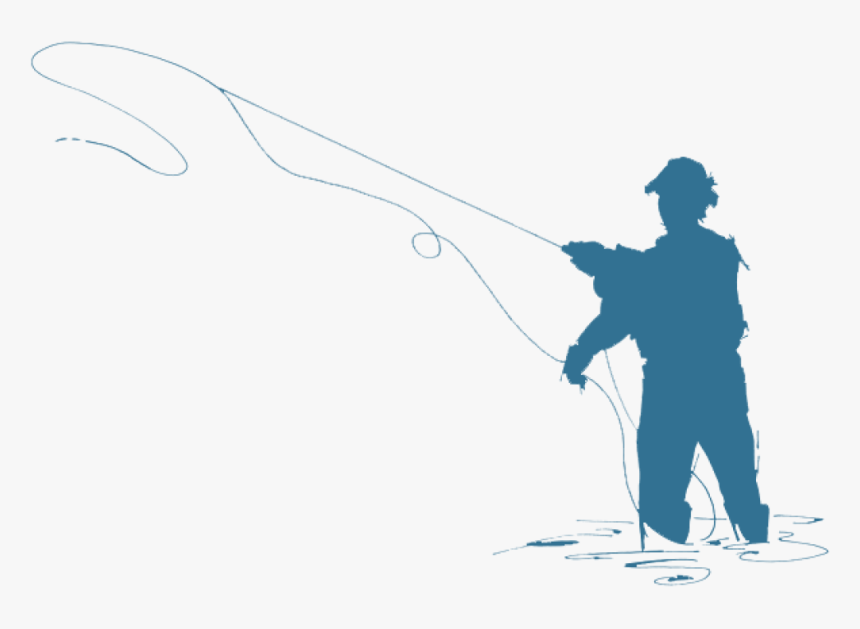 Fisherman Silhouette Fly Fisherman Silhouette At Getdrawings - Fishing Line Transparent Background, HD Png Download, Free Download