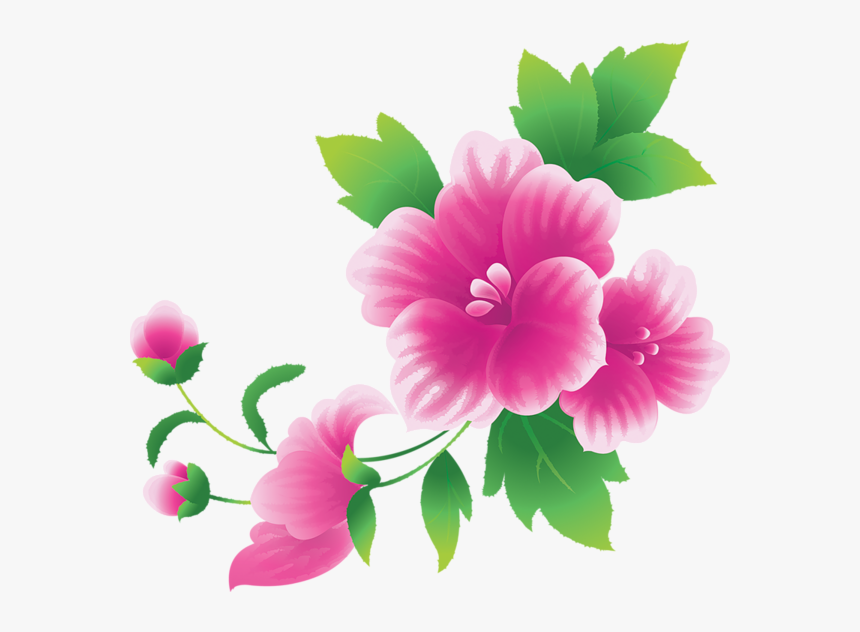 Large Pink Flowers Clipart - Pink Flower Free Clipart, HD Png Download, Free Download