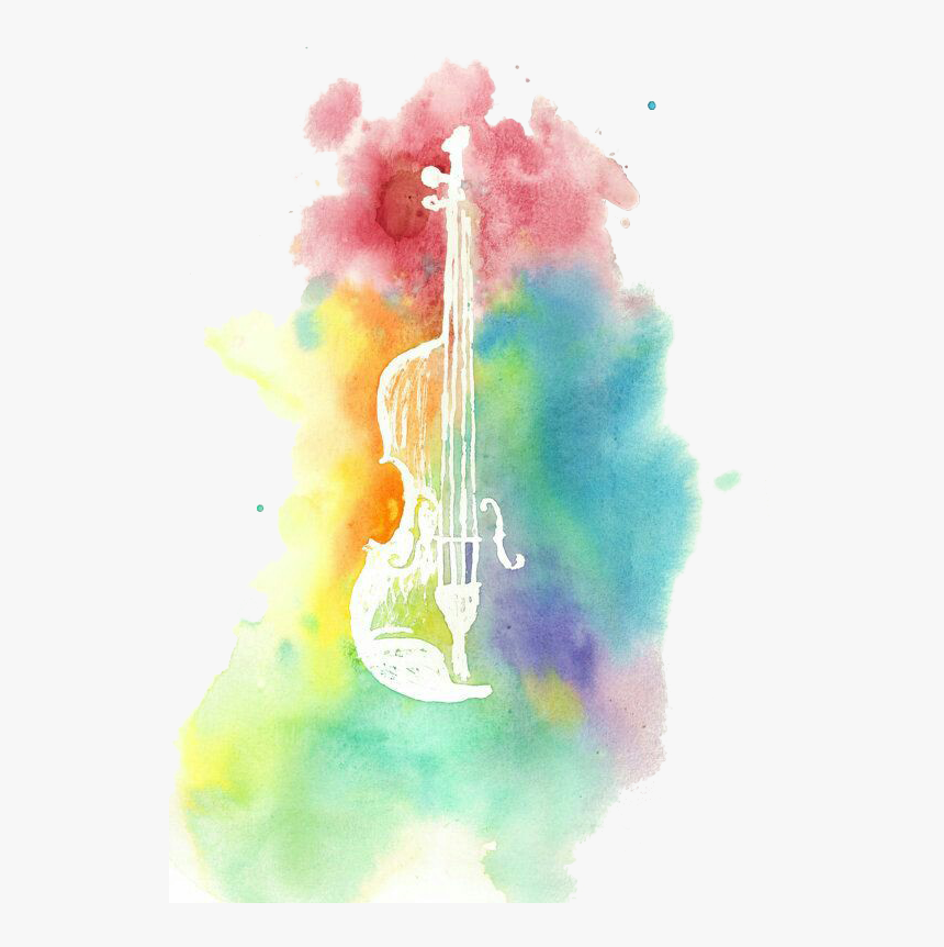 Violin Drawing - Watercolor Violin Png, Transparent Png, Free Download