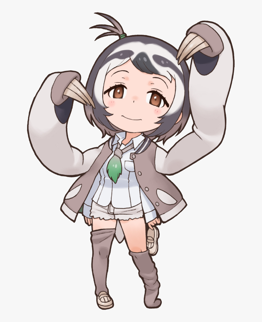 Three-toed Slothoriginal - Anime Girl With Sloth, HD Png Download, Free Download