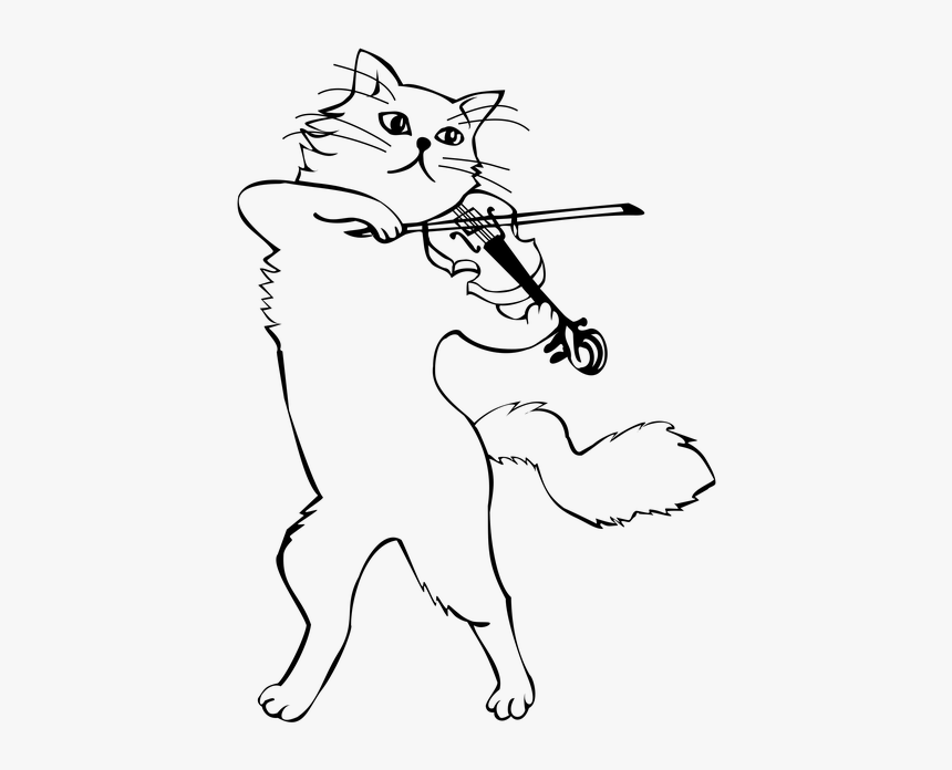 Violinist, Violin, Music, Musical Instruments, Cat - Cat Playing Violin Clipart, HD Png Download, Free Download