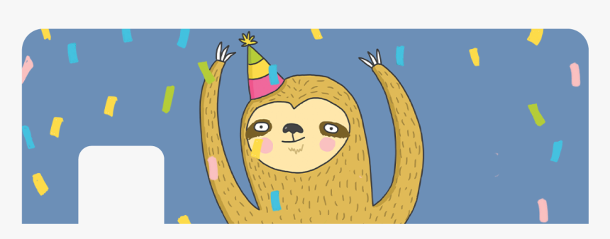 Party Sloth - Cartoon - Cartoon, HD Png Download, Free Download