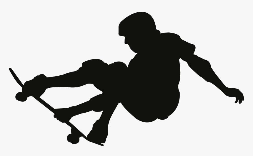 Skateboarding Trick Clip Art - Skateboard Silhouette Vector Free, HD Png Download, Free Download