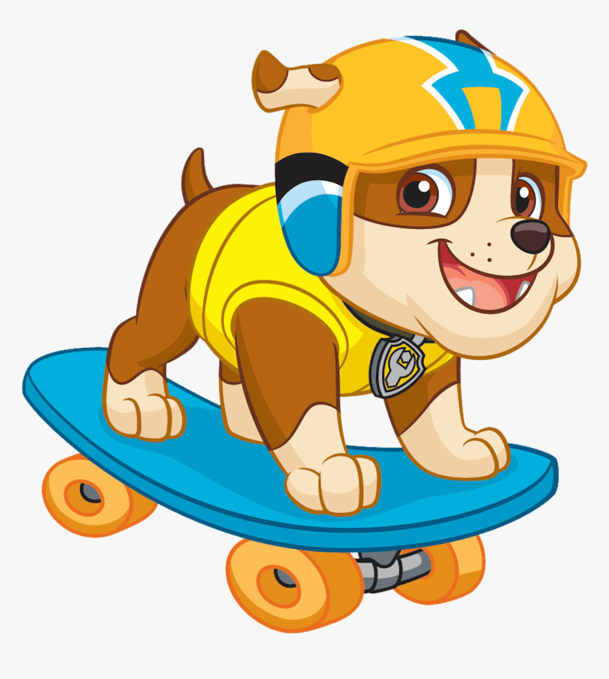 Rubble Play Skate Board Paw Patrol Clipart Png - Paw Patrol Rubble Skateboard, Transparent Png, Free Download