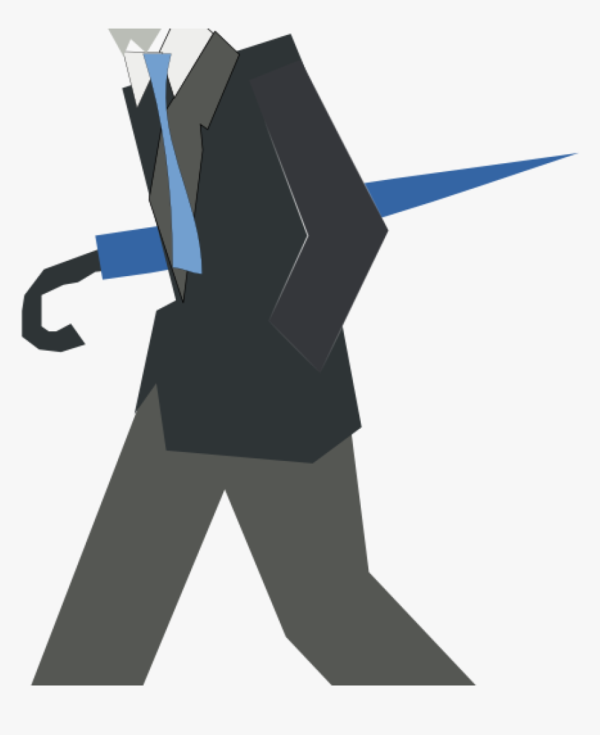 Person Walking Clipart Man Walking Clipart I2clipart - Walking With Umbrella Clipart, HD Png Download, Free Download