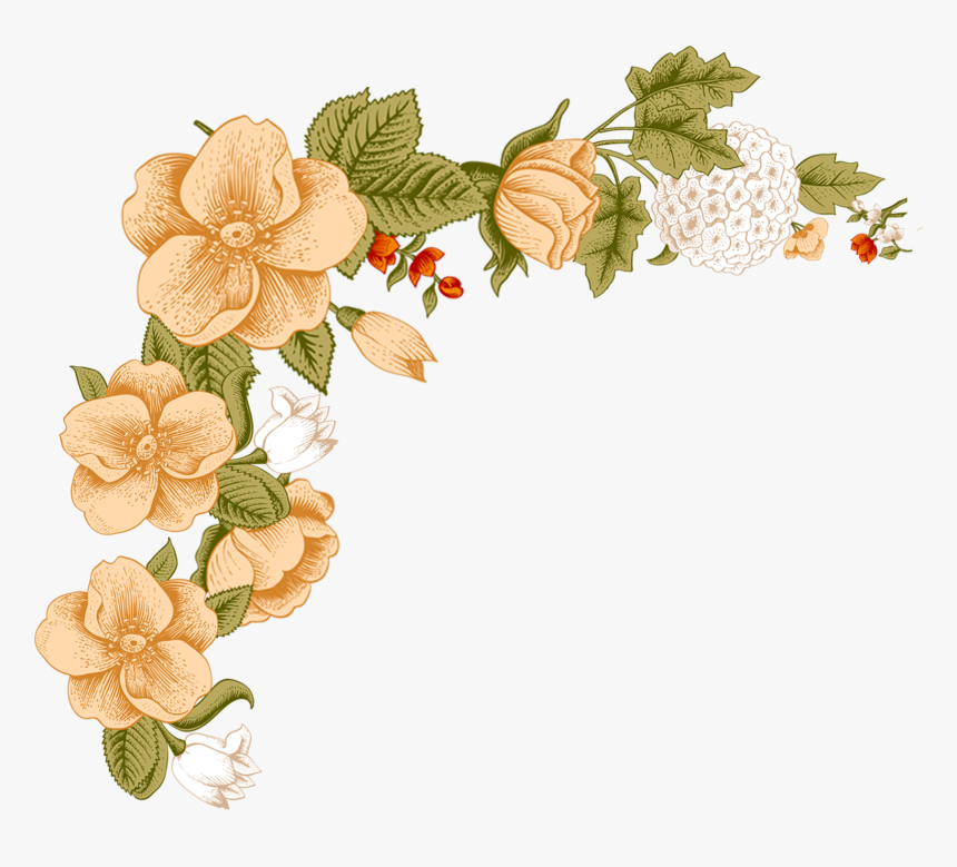 Flower Floral Design Clip - Border Flower Frame Png, Transparent Png, Free Download