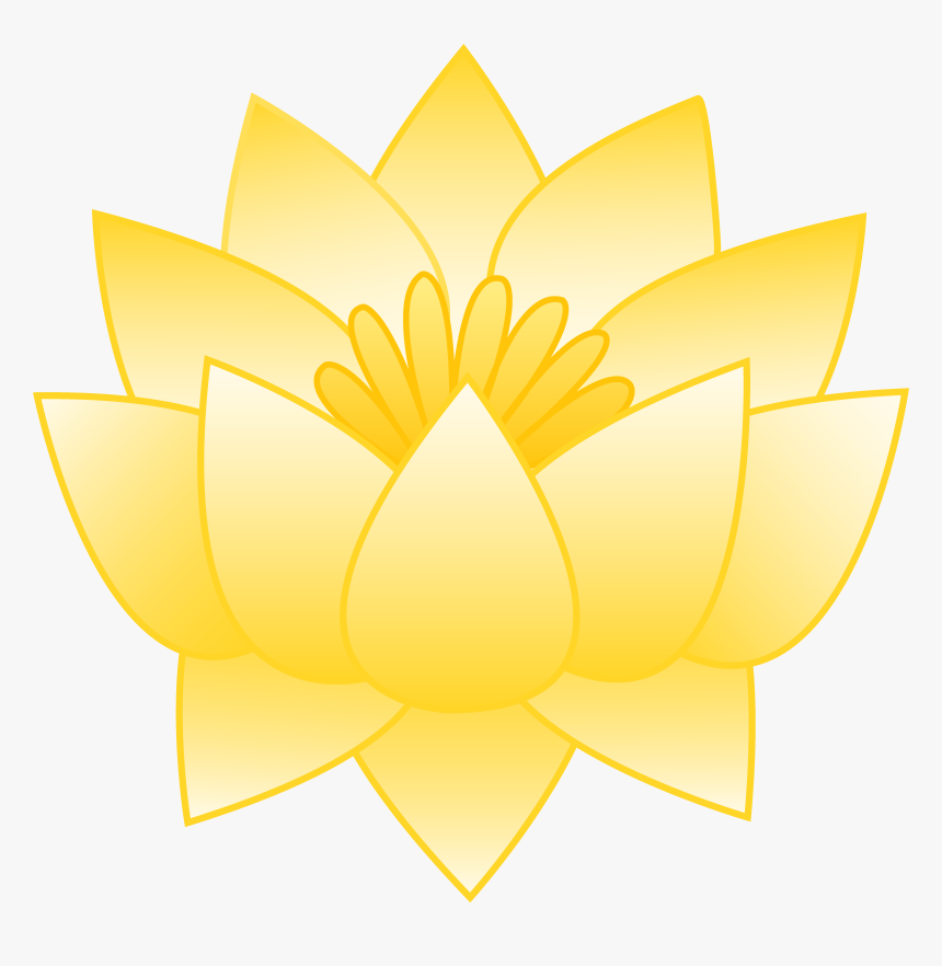 Yellow Lotus Flower - Yellow Lotus Flower Cartoon, HD Png Download, Free Download