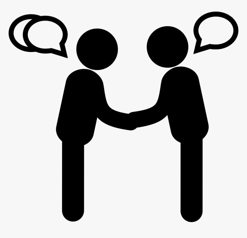 Standing Persons Salutation Talking One To Each Other - Two People Talking Icon Png, Transparent Png, Free Download