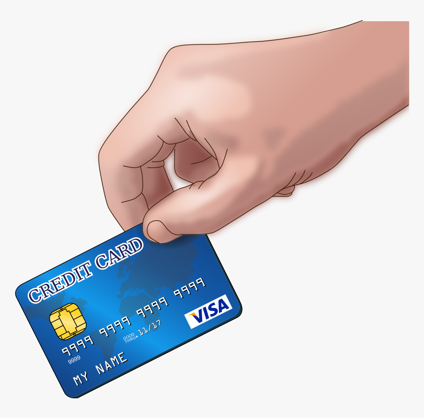 Free Paying With A Credit Card Clip Art - Credit Card In Hand, HD Png Download, Free Download