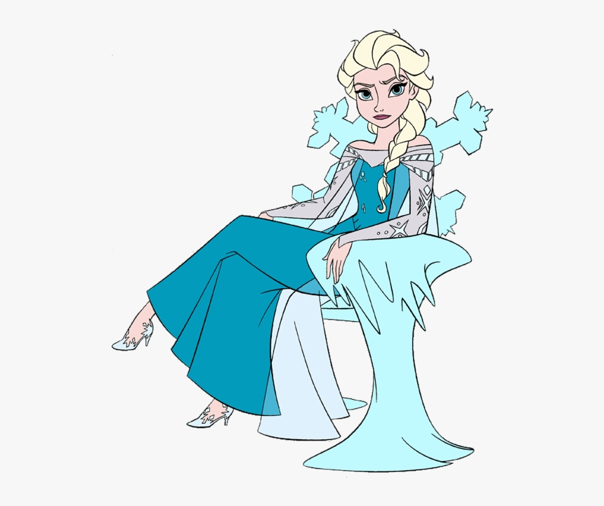 Elsa Frozen Clipart Sitting In Chair Transparent Png - Frozen Elsa Sitting, Png Download, Free Download