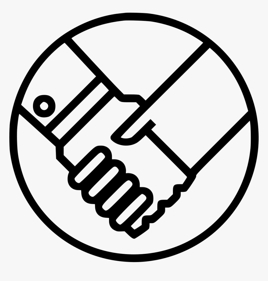 Handshake Hand Deal Agree Agreement Contract - Handshake Icon Black Png Circle, Transparent Png, Free Download