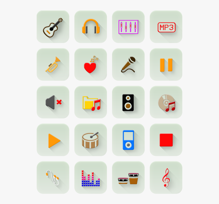 Icon Pack Music Icons, HD Png Download, Free Download