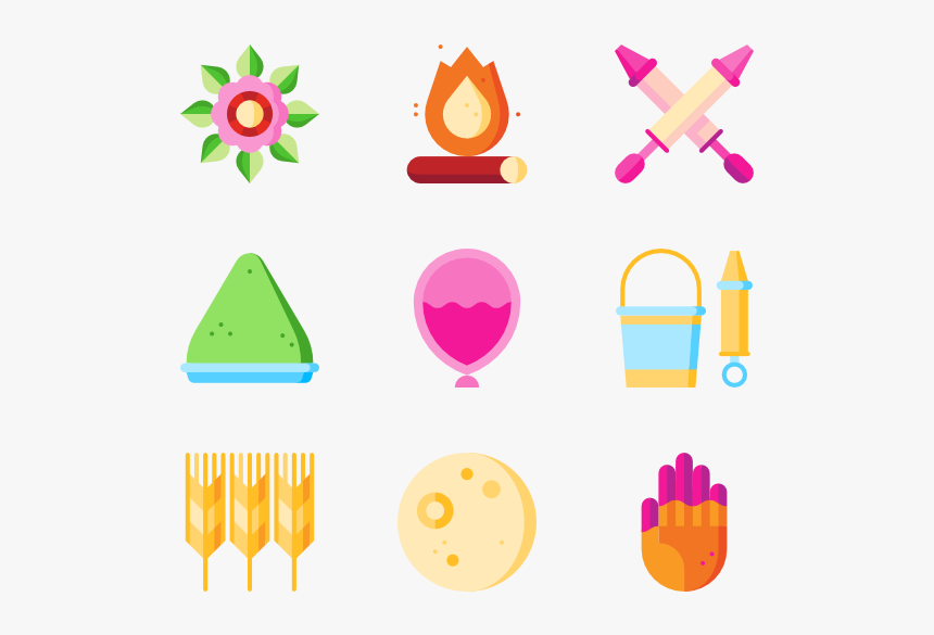 Vector Hd Holi - Holi Icons, HD Png Download, Free Download