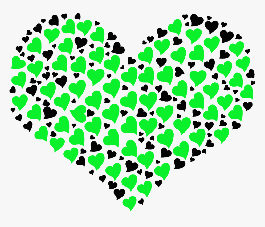 Black And Green Hearts Clip Art, HD Png Download - kindpng