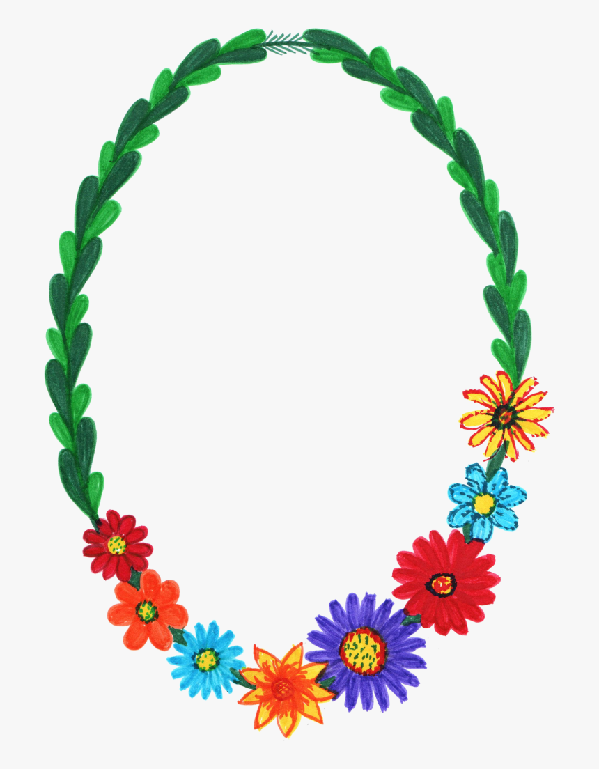 Png Format Pictures - Flower Oval Frame Png, Transparent Png, Free Download