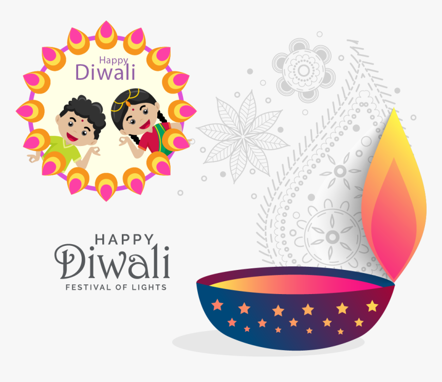 Transparent Diwali Diyas Clipart - Happy Diwali Creative Design, HD Png Download, Free Download