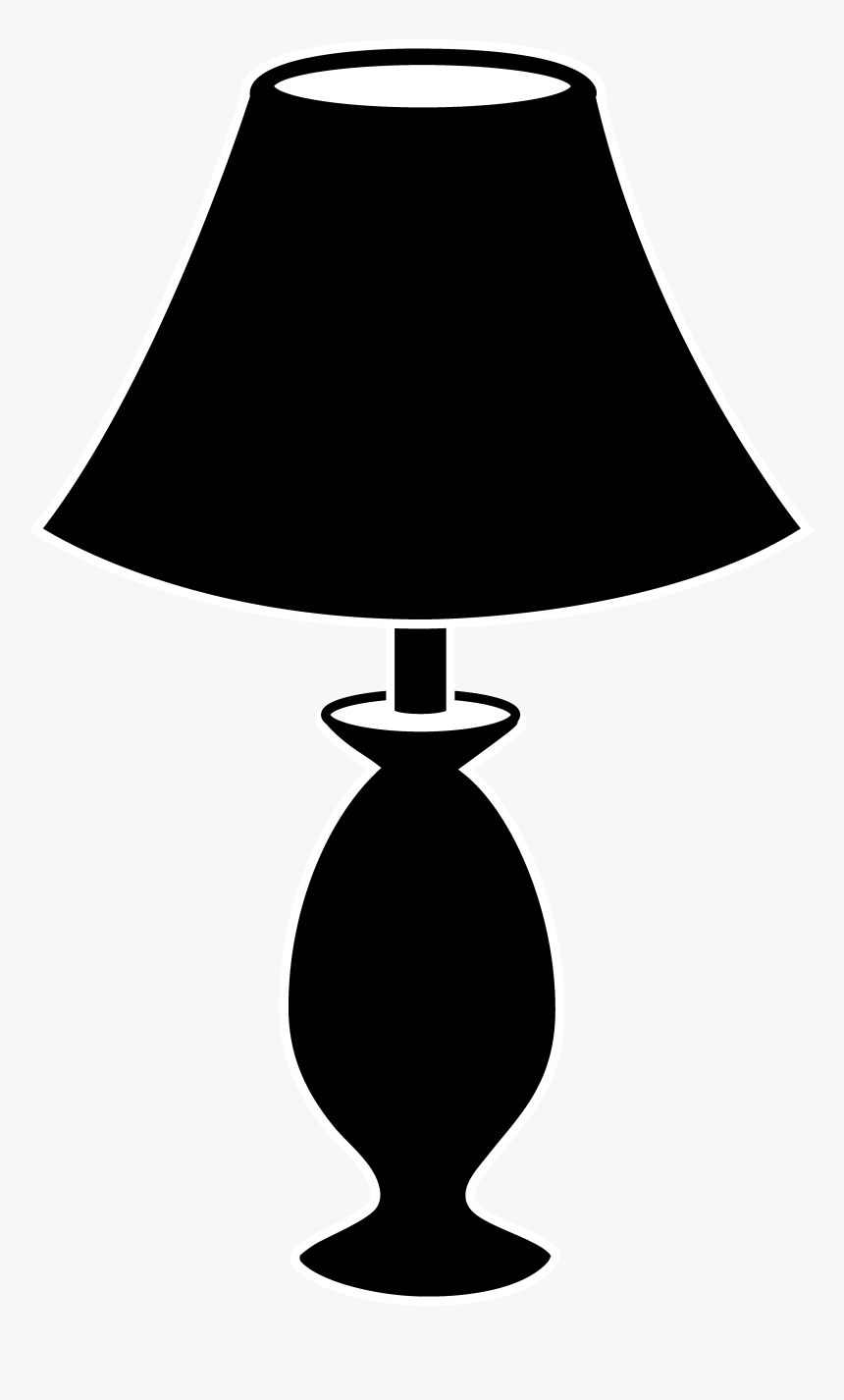 Black Lamp Silhouette - Lamp Clipart Black And White, HD Png Download, Free Download