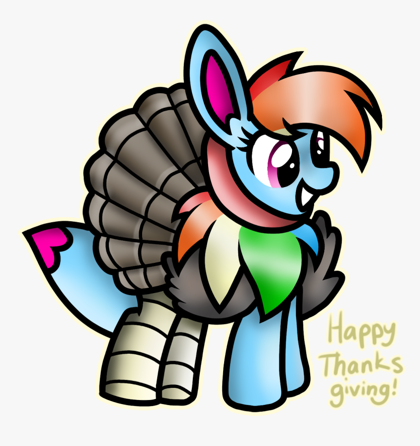 Rainbow Eevee By Rainboweevee Da Happy Thanksgiving - Cartoon, HD Png Downl...