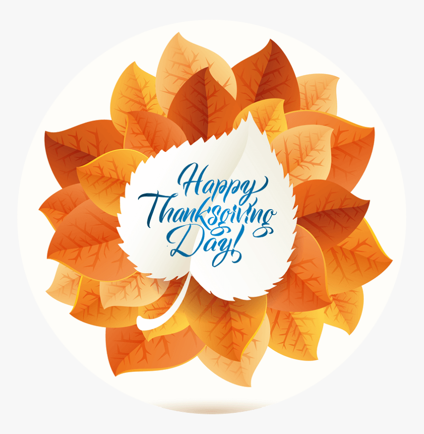 Happy Thanksgiving With Leaves - Thanksgiving Images With White Background, HD Png Download, Free Download